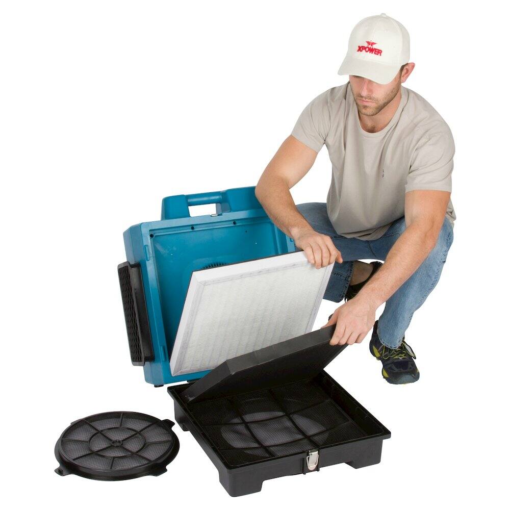 Alt View 6. XPOWER - 4 Stage Filtration HEPA Purifier System - Blue.