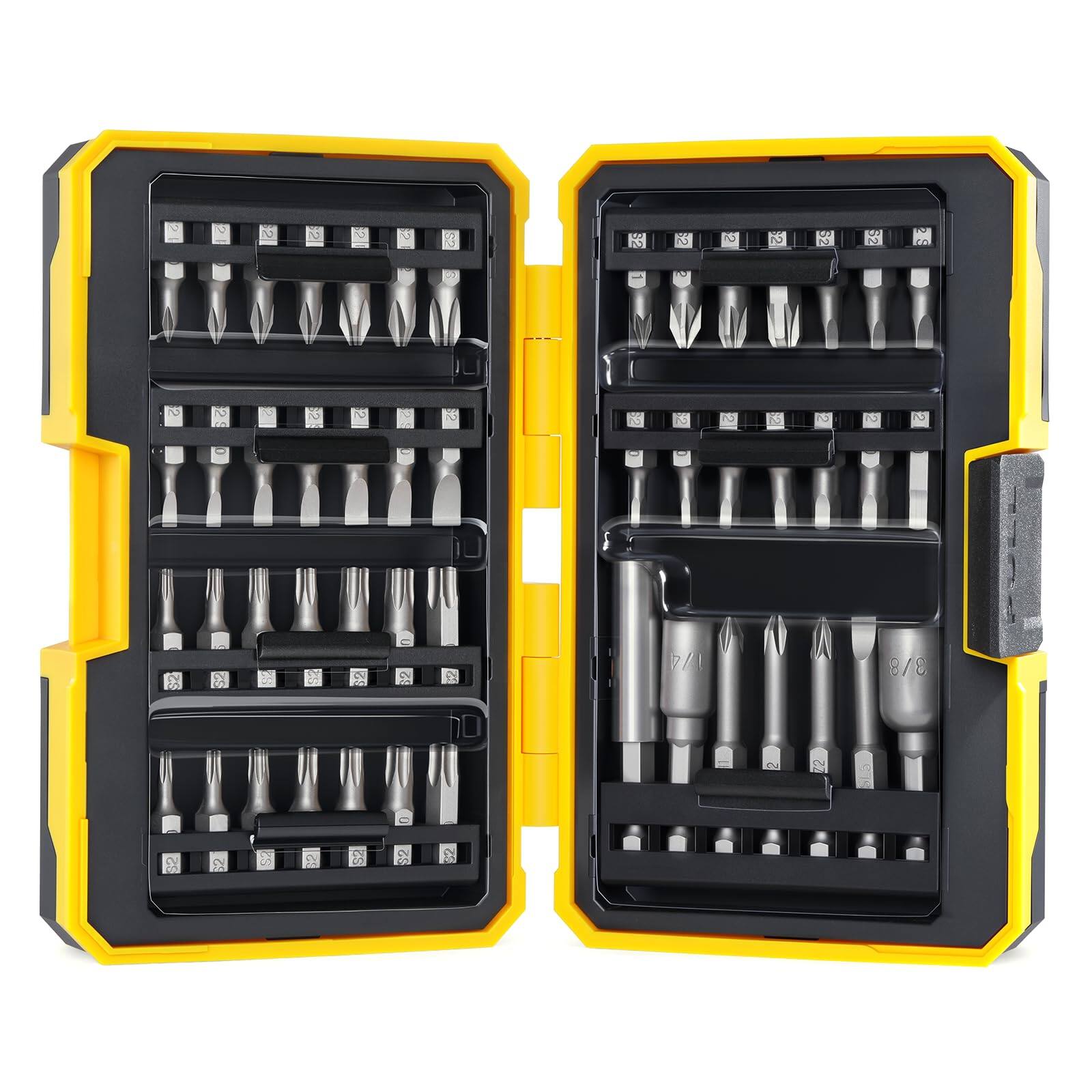 Front. JETRANSPORT - 49pcs Bit Set S2 Steel Magnetic Nut Driver Includes Hex Sq Tamper Proof Torx Security Ph Sl And Pz With 1 - Default.