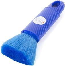 Front. Kitchen + Home - Compact Static Duster - 6.5" Travel Duster with Retractable Carry Case - blue.