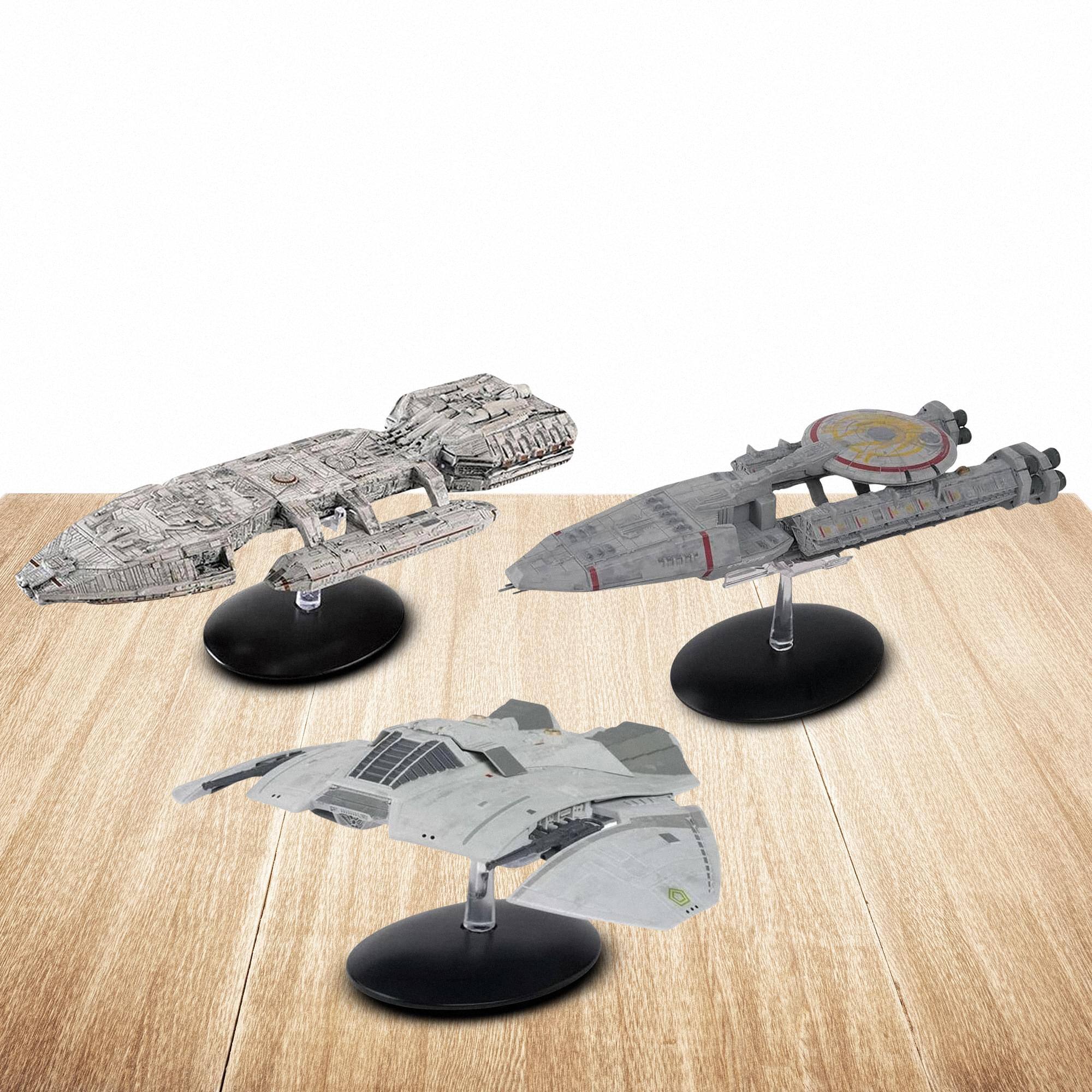 Alt View 1. Eaglemoss - Eaglemoss Battlestar Galactica Ship Replica Set of 3 New Original Packaging.