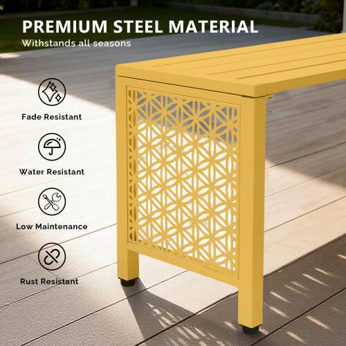 PREMIUM STEEL MATERIAL  
Withstands all seasons  

- Fade Resistant  
- Water Resistant  
- Low Maintenance  
- Rust Resistant