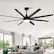 Alt View 1. Breezary - 72" Large Indoor Ceiling Fan with Remote, 8 ABS Blades, 6-Speed DC Motor, Timer, 7''/12''Downrods, Light/No Light Option - Black (With Light).