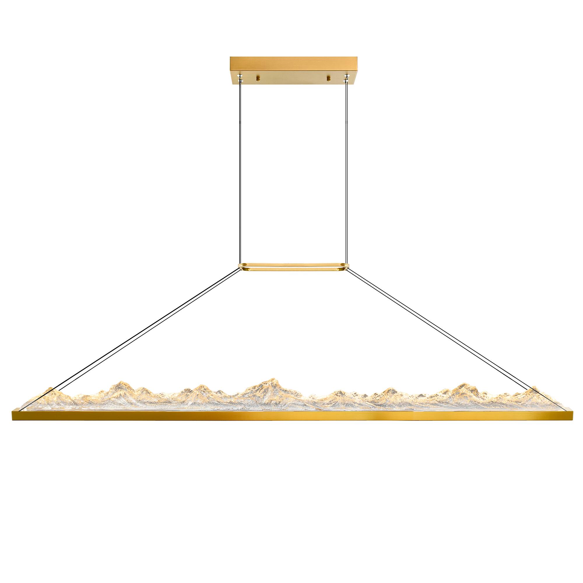 Left. CWI Lighting - Himalayas Integrated LED Brass Island/Pool Table Light - Brass.