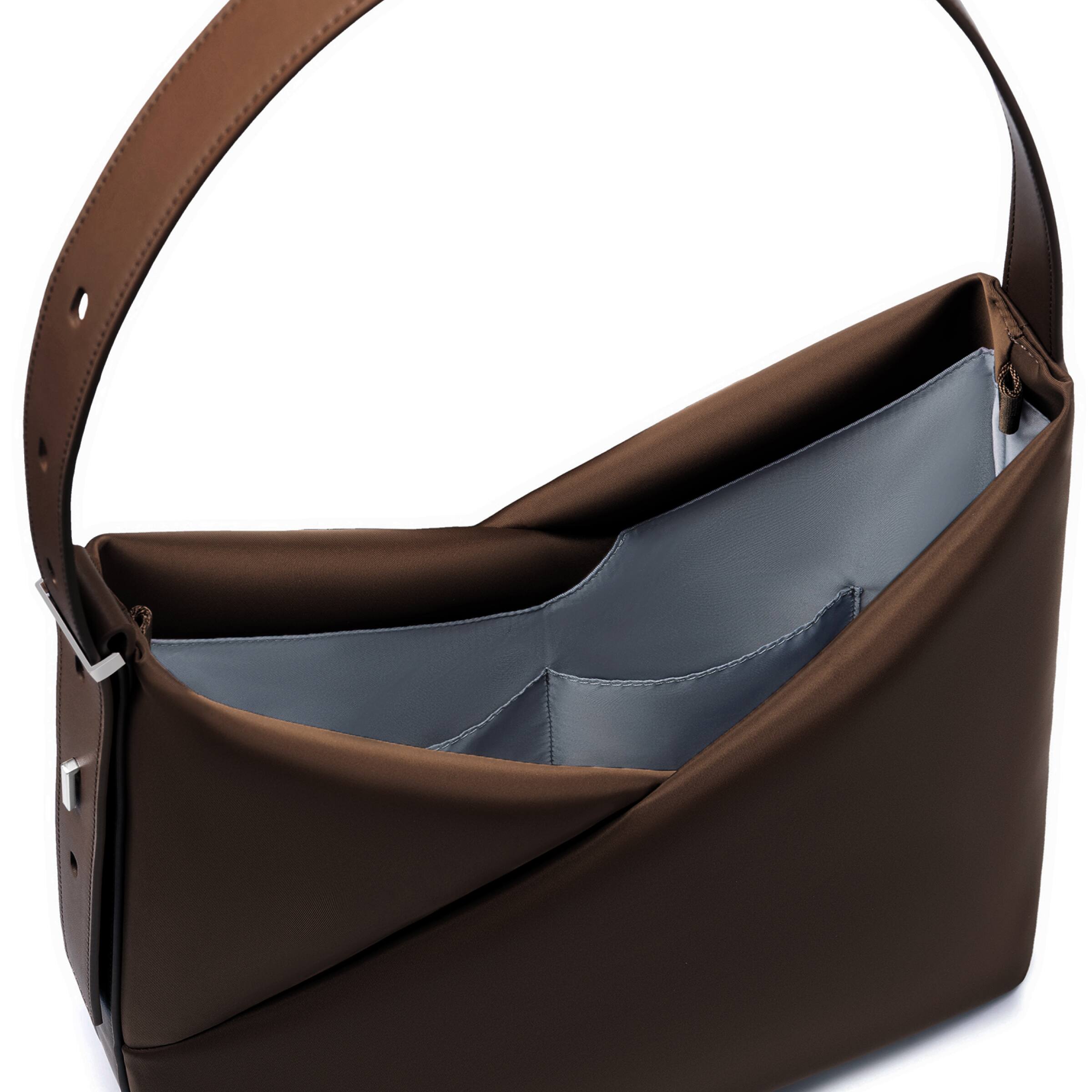 Alt View 2. Lux & Nyx - Lux & Nyx - Origami 15" Laptop Hobo Bag - Convertible Shoulder Bag - Espresso.