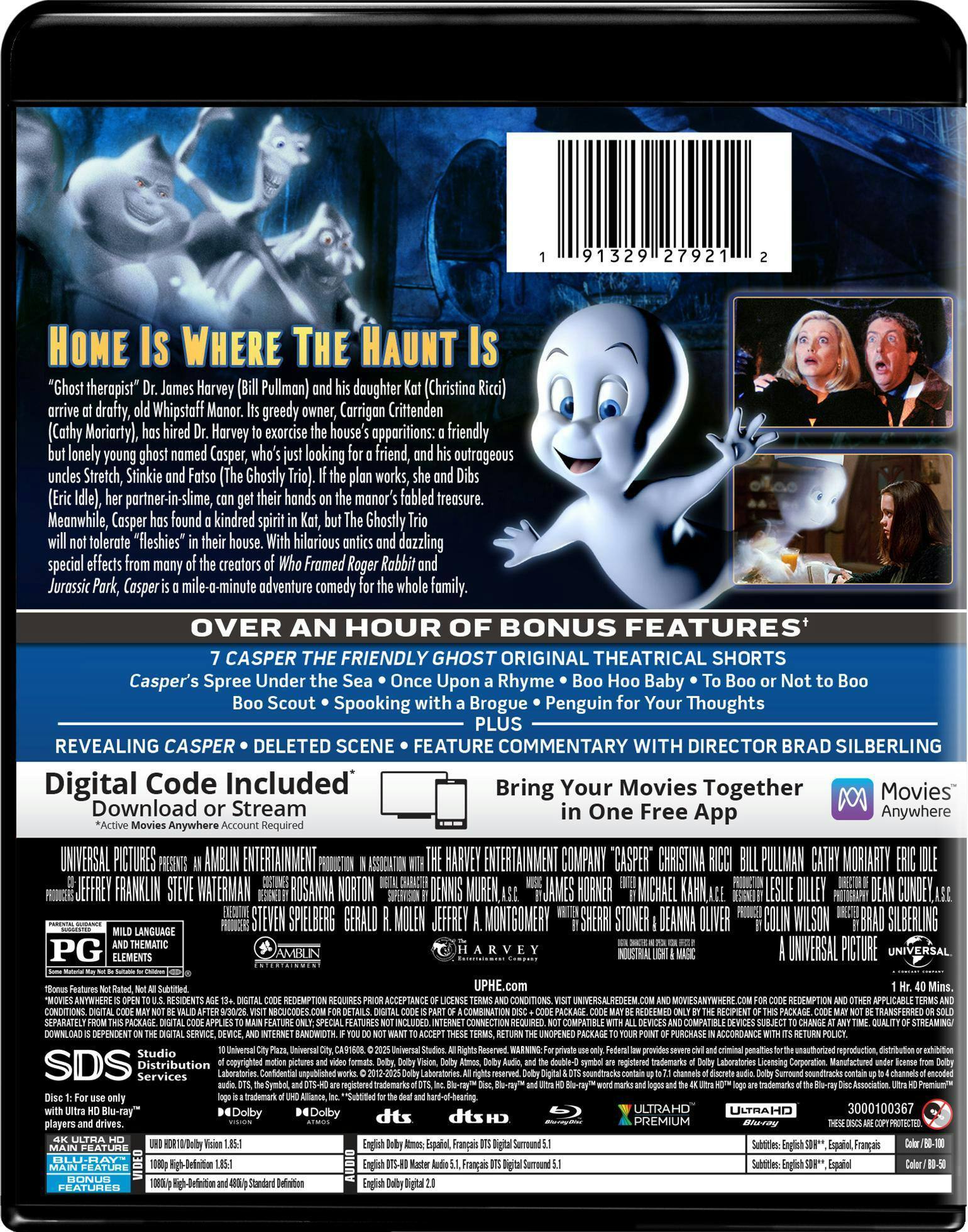 Back. Casper (30th Anniversary Edition)   - 4K Blu-Ray.