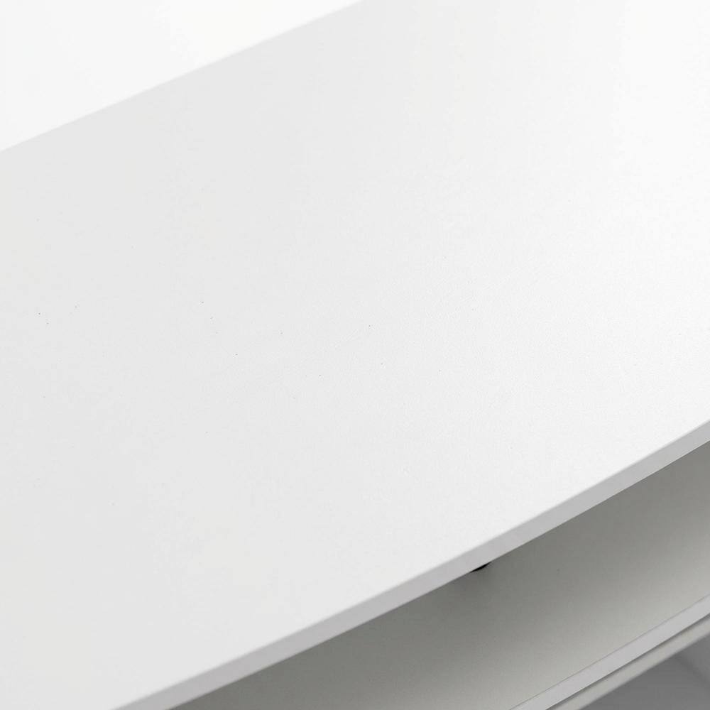 Alt View 3. FurniFact - White entertainment center for up to 55-inch TVs with spacious storage - Plain White/Black.