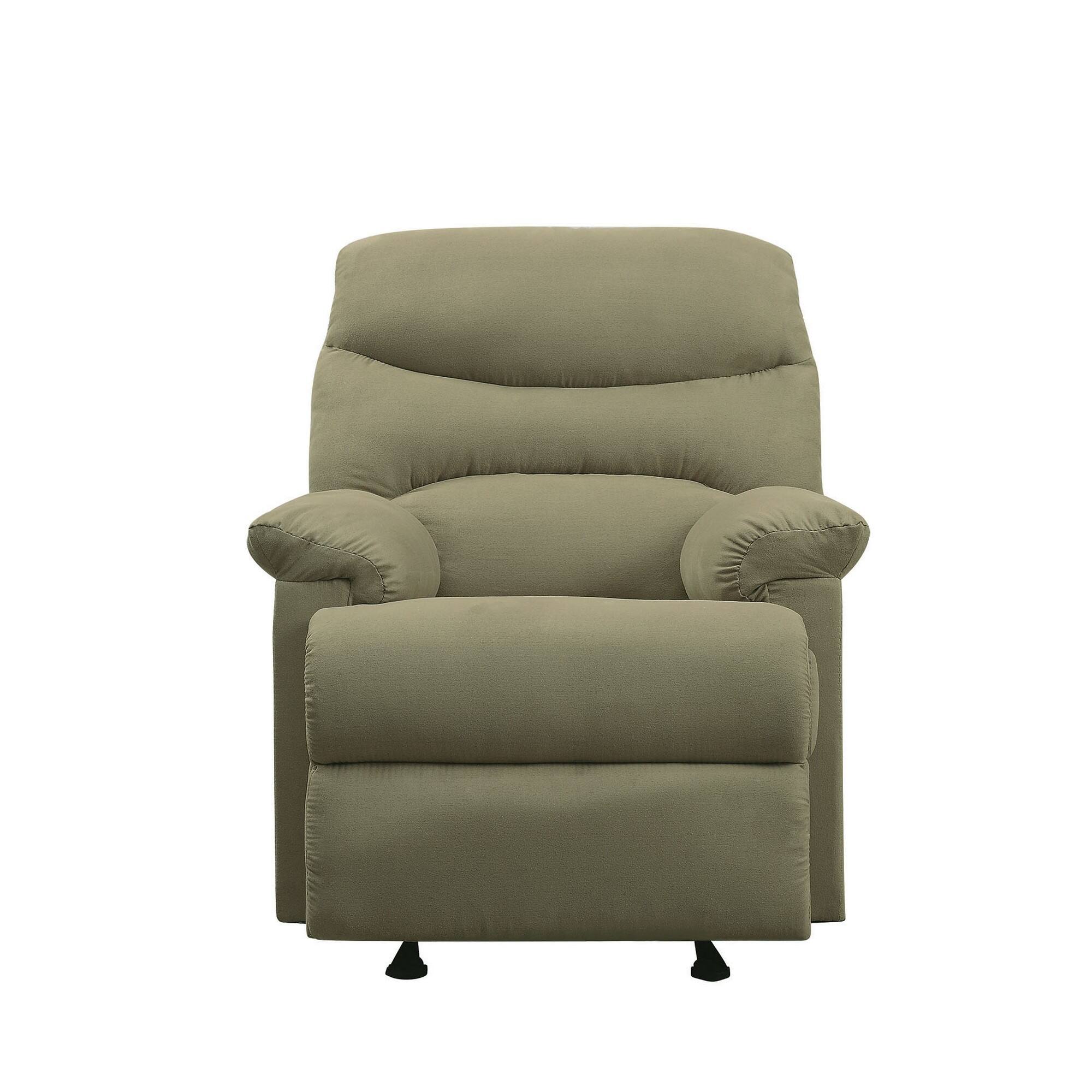 Angle. Manhattan Lane - Deby 35 Inch Modern Recliner, Foam Cushioned Seat, Microfiber - Green.