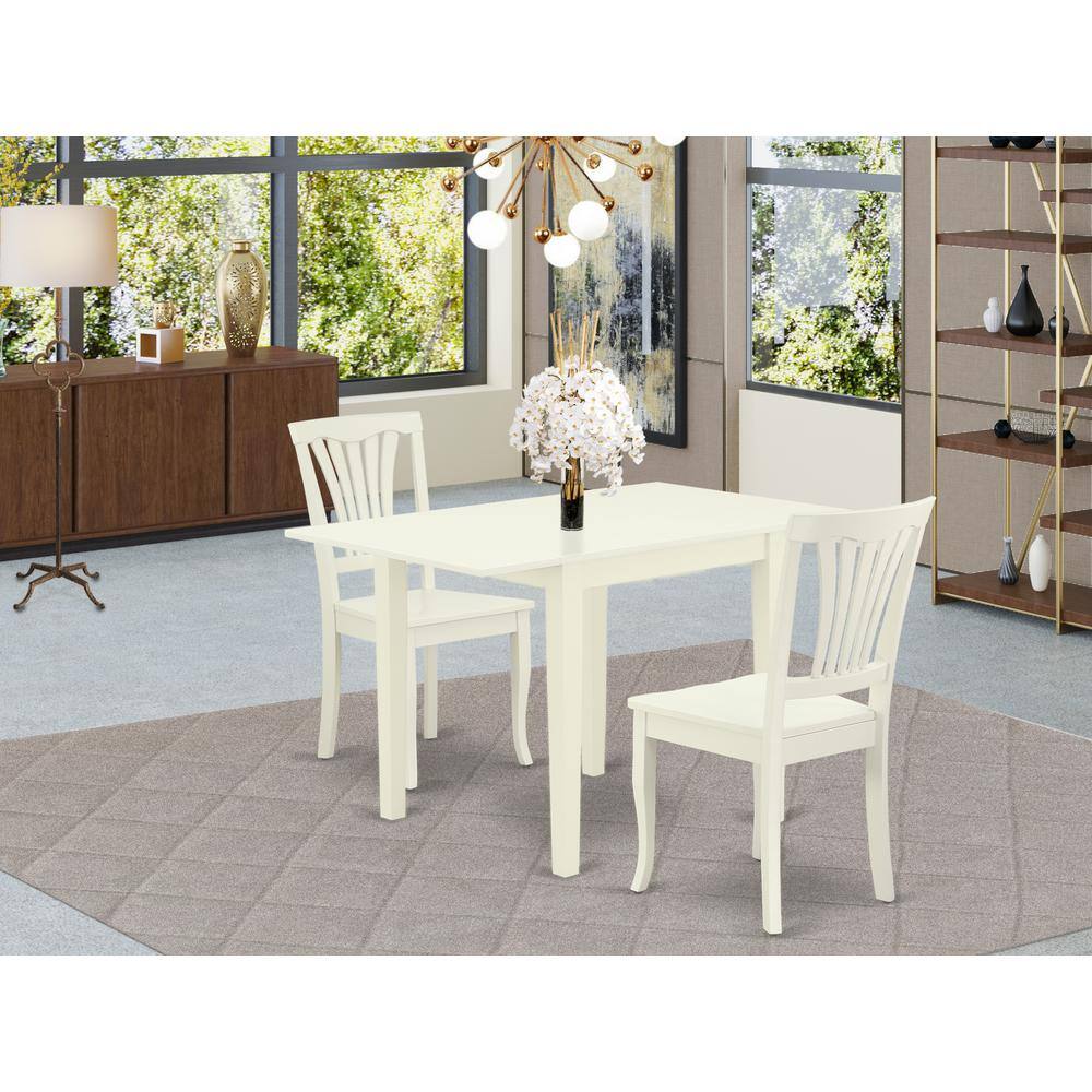Left. East West Furniture - Dining Room Set Linen White - Brown.