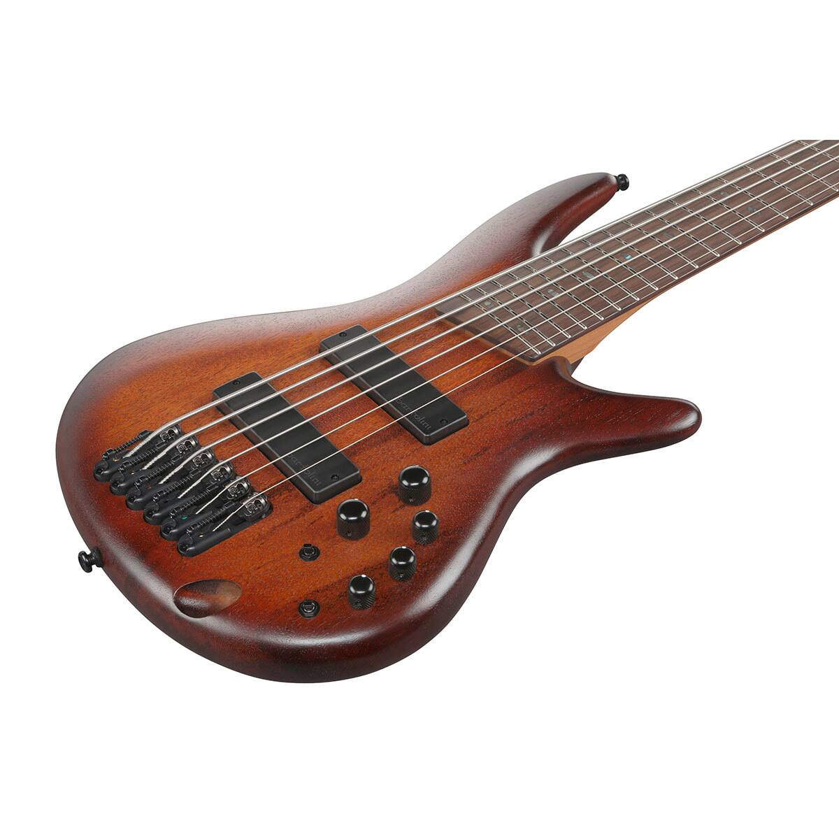 Alt View 5. Ibanez - Ibanez SR Standard Series SR506A Electric Bass Guitar, Mahogany Brown Burst Low Gloss.