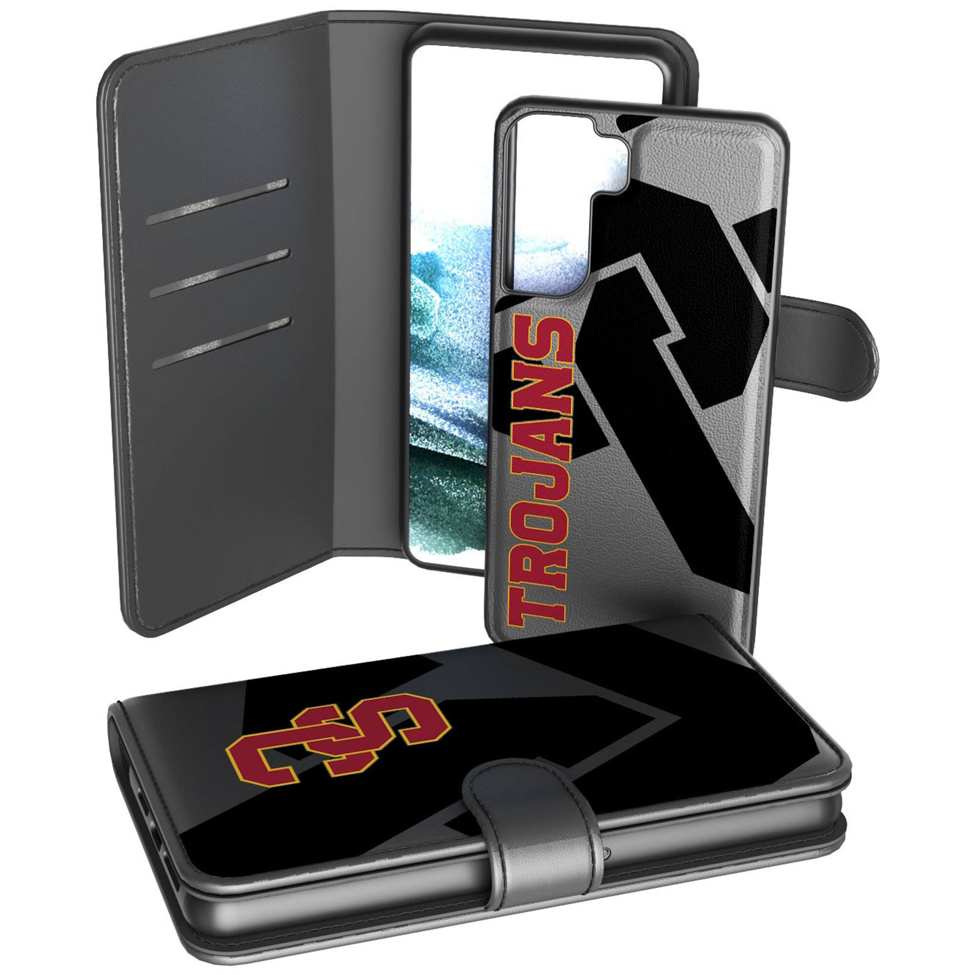 Front. Keyscaper - USC Trojans Samsung Galaxy Mono Tilt Wallet Case - S20 Plus - Multicolor.
