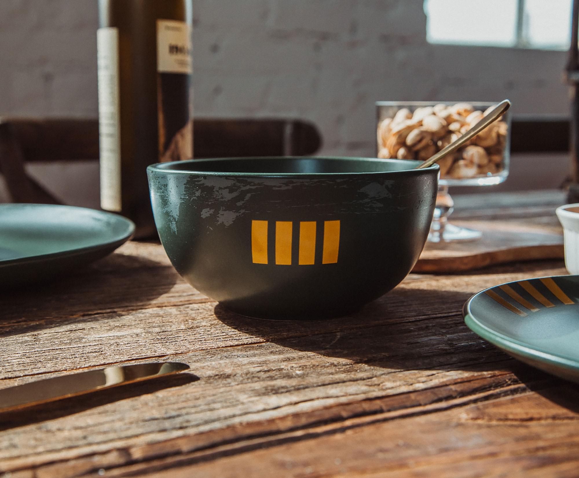 Alt View 4. Ukonic - Star Wars Boba Fett Mandalorian Stoneware Plates & Bowl Collection | 4-Piece Set - Green.