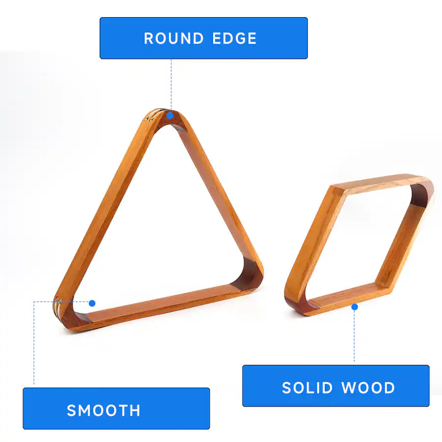 Round Rack Pool Ball Rack GSE Games & Sports Expert 2 Tone Solid Wood 8 Ball Triangle and 9 Ball ...