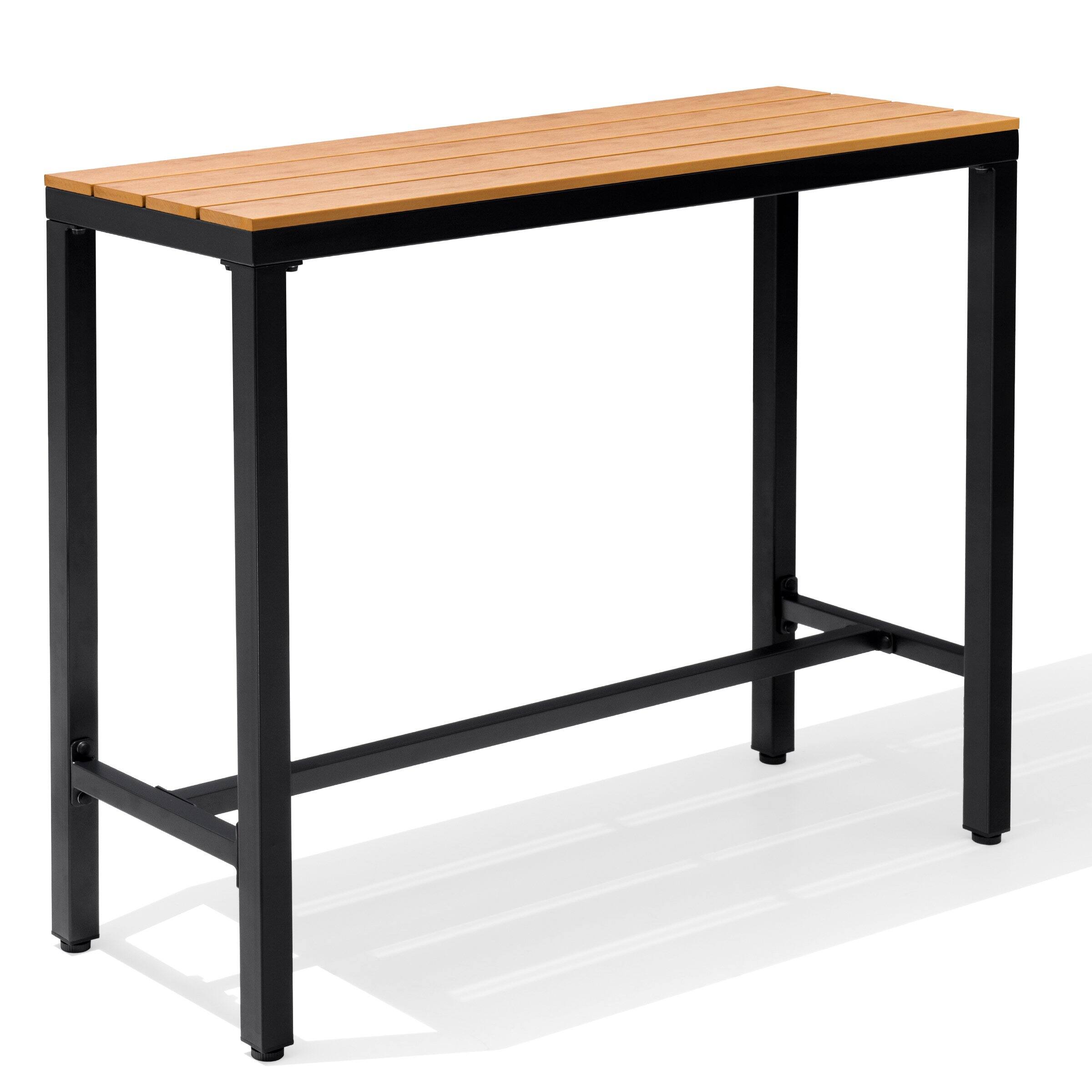 Left. Crestlive Products - Crestlive Products Rectangle Outdoor Bar Table with Waterproof Top and Sturdy Metal Frame - Brown.