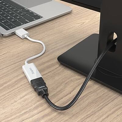 Alt View 7. Staples TECH - DisplayPort to HDMI Audio/Video Adapter, Male to Female - White.