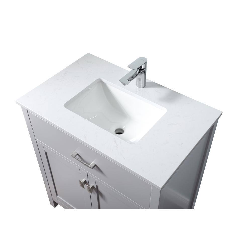 Alt View 1. Elegant Kitchen and Bath - 30 Inch SIngle Bathroom Vanity In Grey - Grey.
