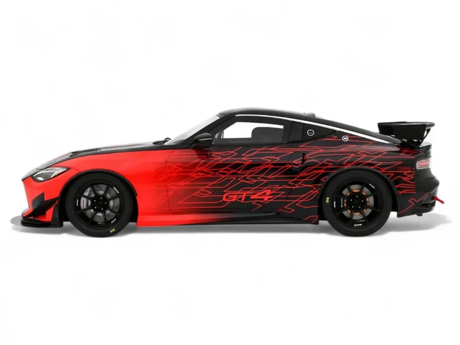 Alt View 3. Otto Mobile - 2022 Nissan Z GT4 #23 Black with Red Graphics "2022 SEMA Show" 1/18 Model Car by Otto Mobile.