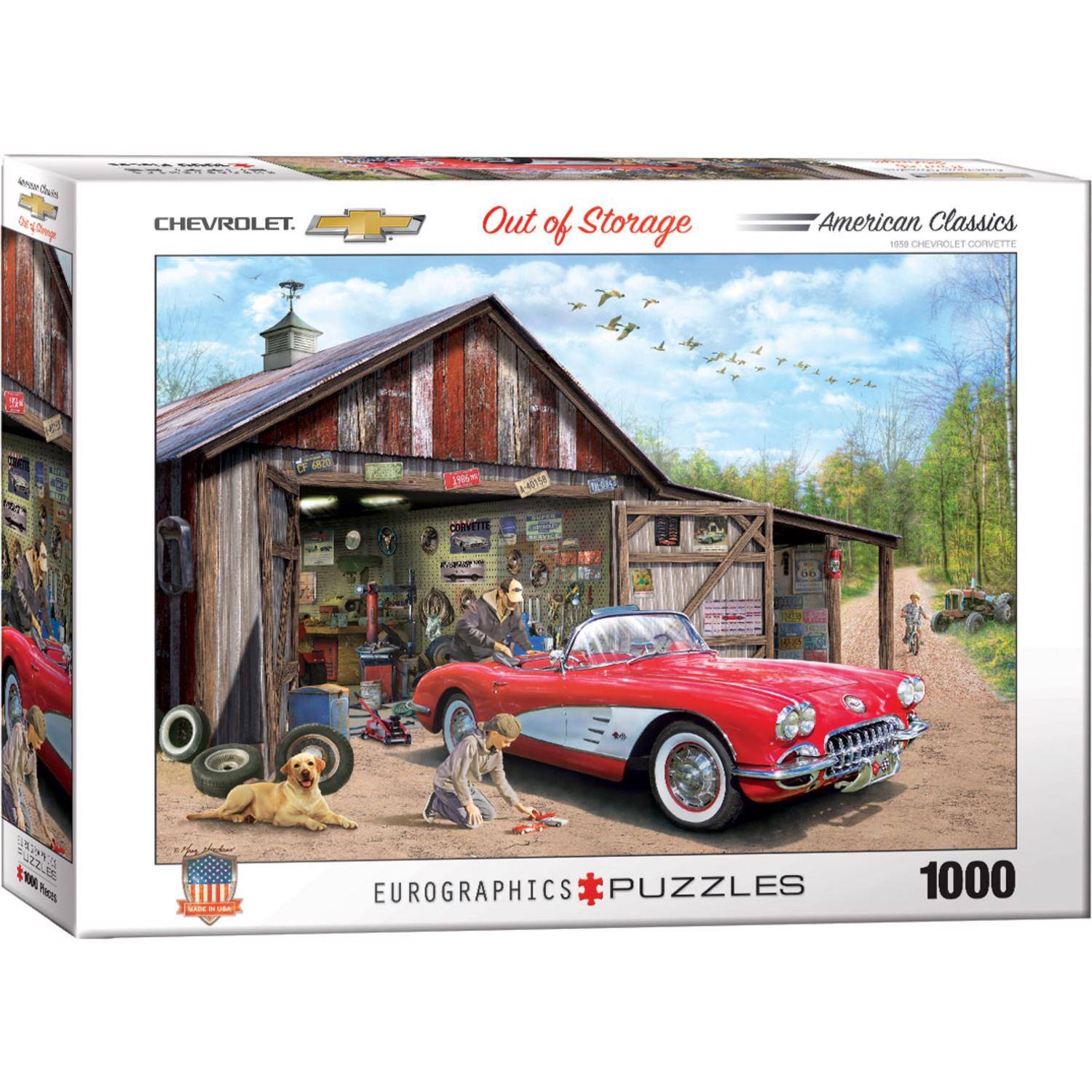 TERLRS ERREII - a Couin DE 1 CHEVROLET. CT 10mp Out of Storage American Classics 1658 CHEVROLET CORVETTE Te e80 1e - CORVETTE N 15 1 Faeas - EUROGRAPHICS * PUZZLES 1000