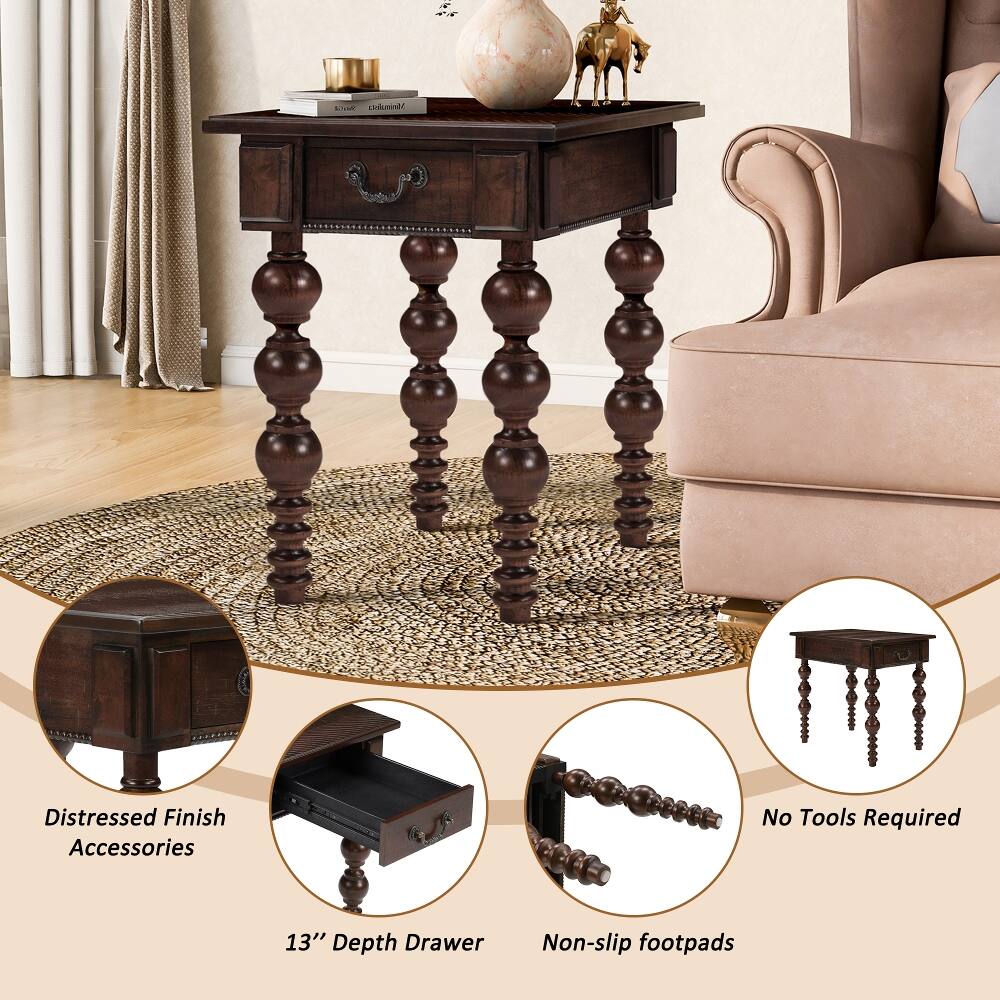 Skrid Mininulsts  
Distressed Finish Accessories  
No Tools Required  
13" Depth Drawer  
Non-slip footpads