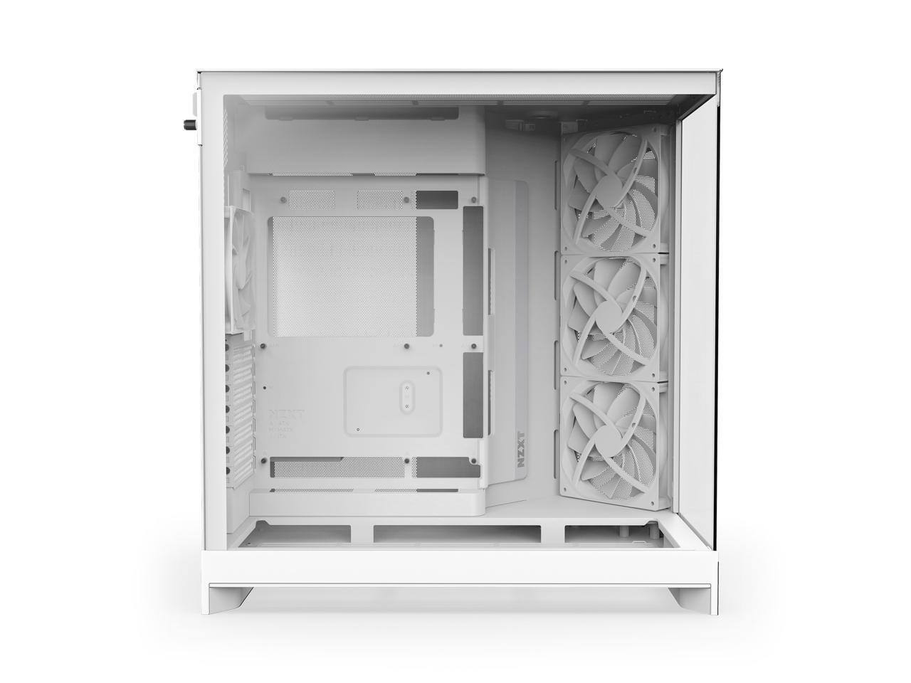 Alt View 4. NZXT - NZXT H9 Flow (2025) CM-H92FW-01 Large Dual-Chamber ATX Mid-Tower - White - White.