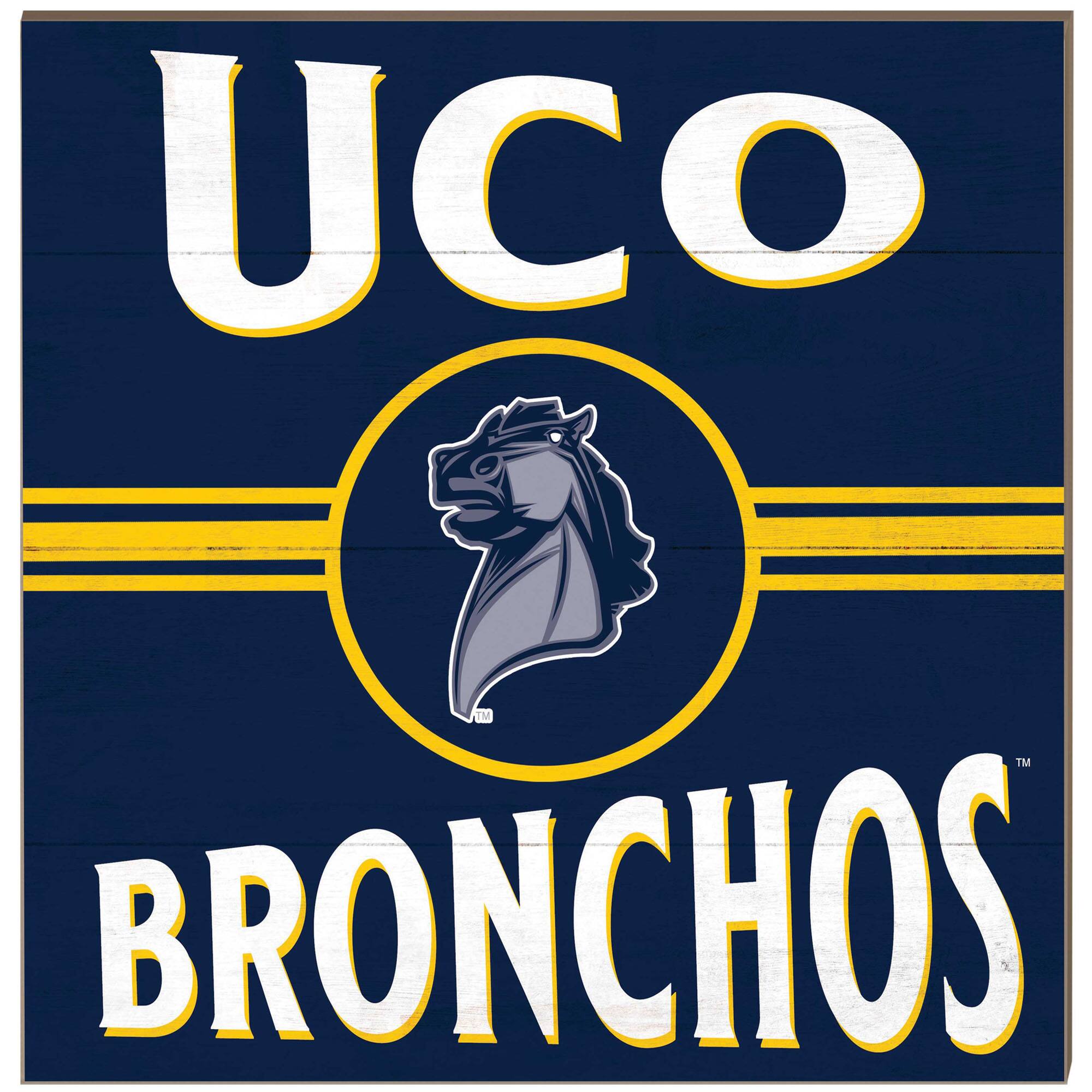 Central Oklahoma Bronchos 10'' x 10'' Retro Team Plaque