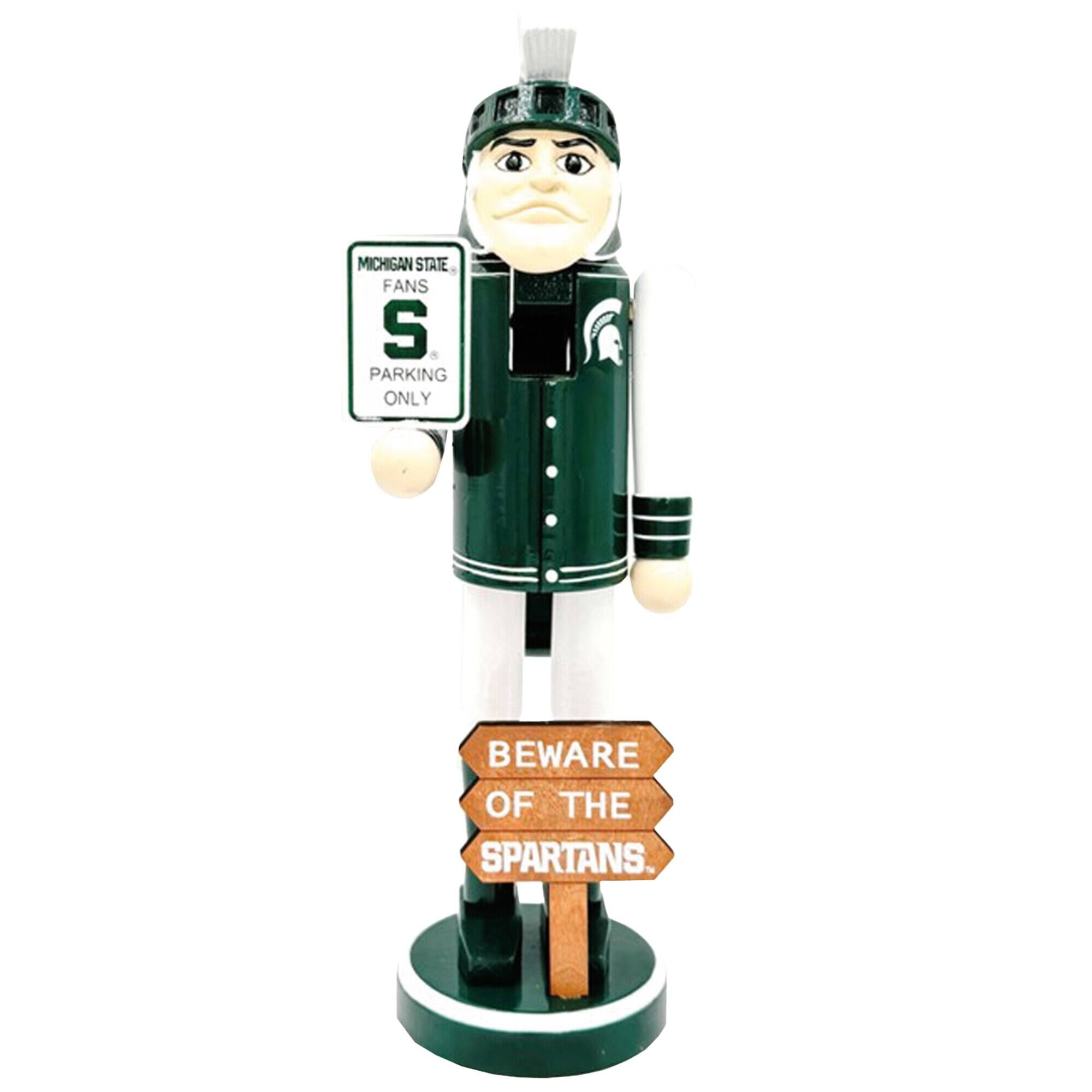 Santa's Workshop - Michigan State Spartans 12" Beware Nutcracker - Green