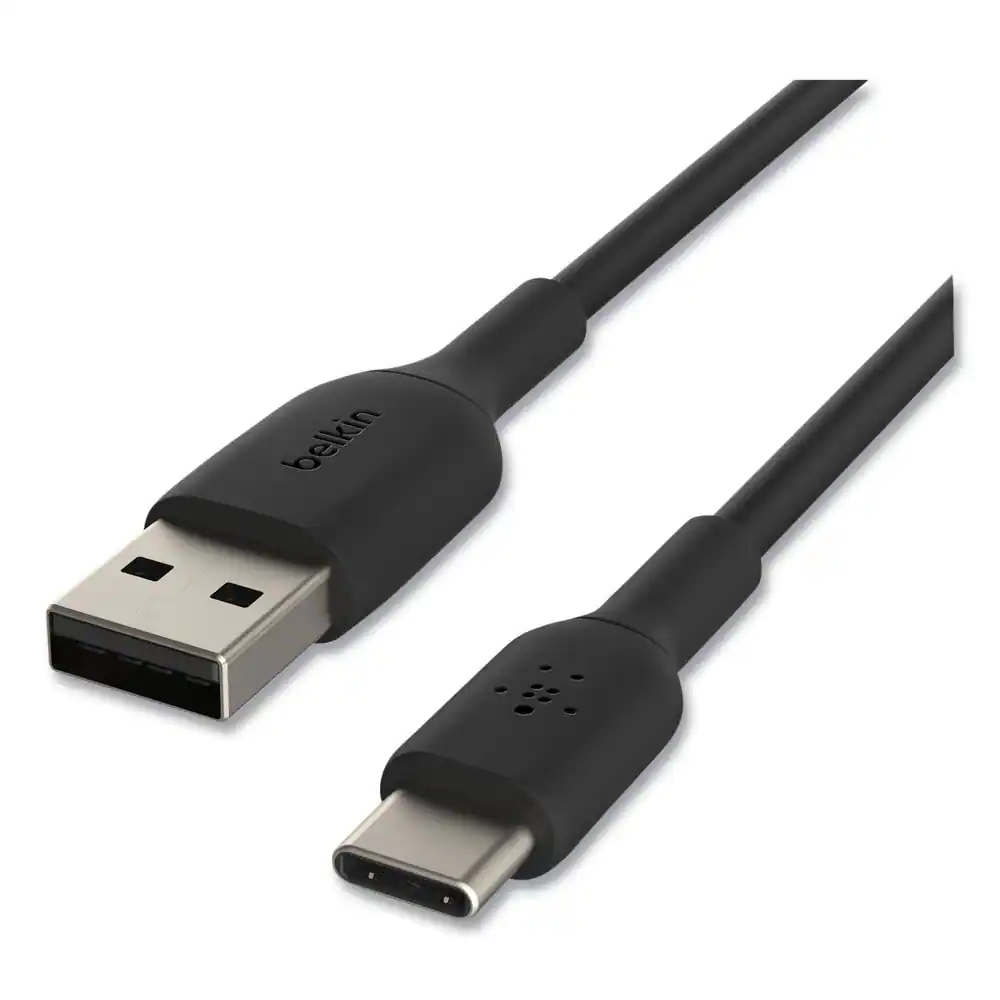 Left. Belkin - Belkin CAB001BT1MBK 3.3 ft. BOOST CHARGE USB-C to USB-A Cable - Black - Black.