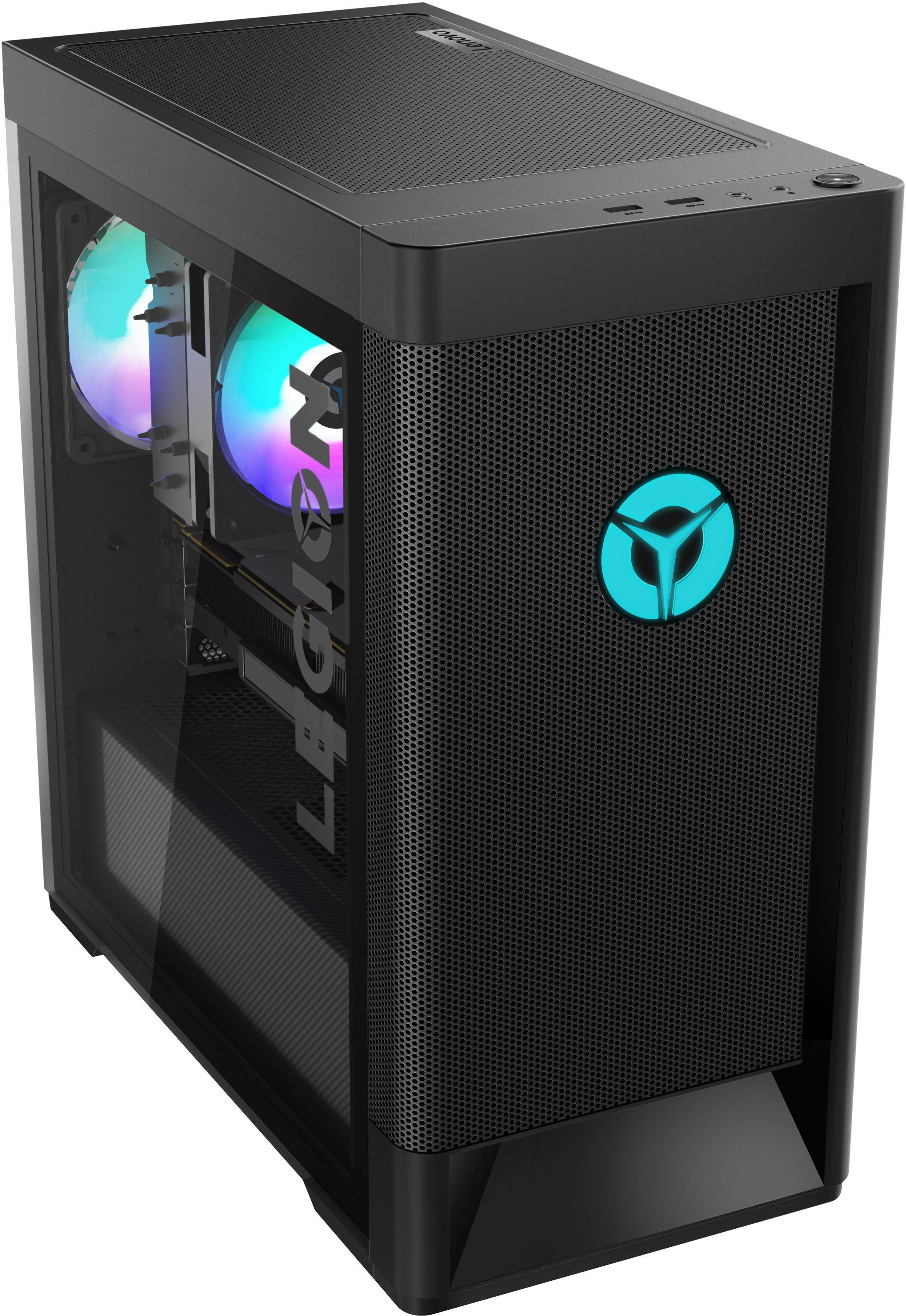 Alt View 4. Lenovo - Legion Tower 5 Desktop PC (Ryzen 7 5800, 16GB, 256GB SSD + 1TB HDD, GeForce RTX 3060, Win 11 Home) - Raven Black.