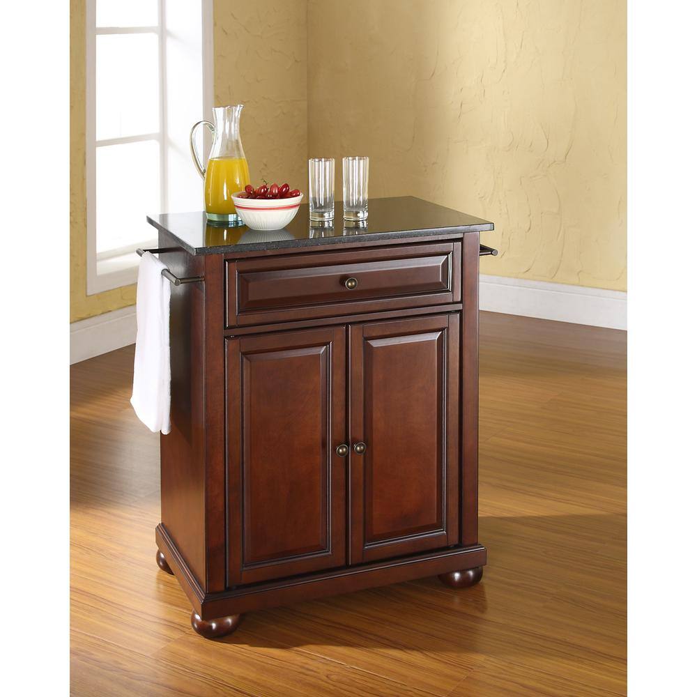 Left. Crosley Furniture - Alexandria Granite Top Portable Kitchen Island/Cart - Mahogany.