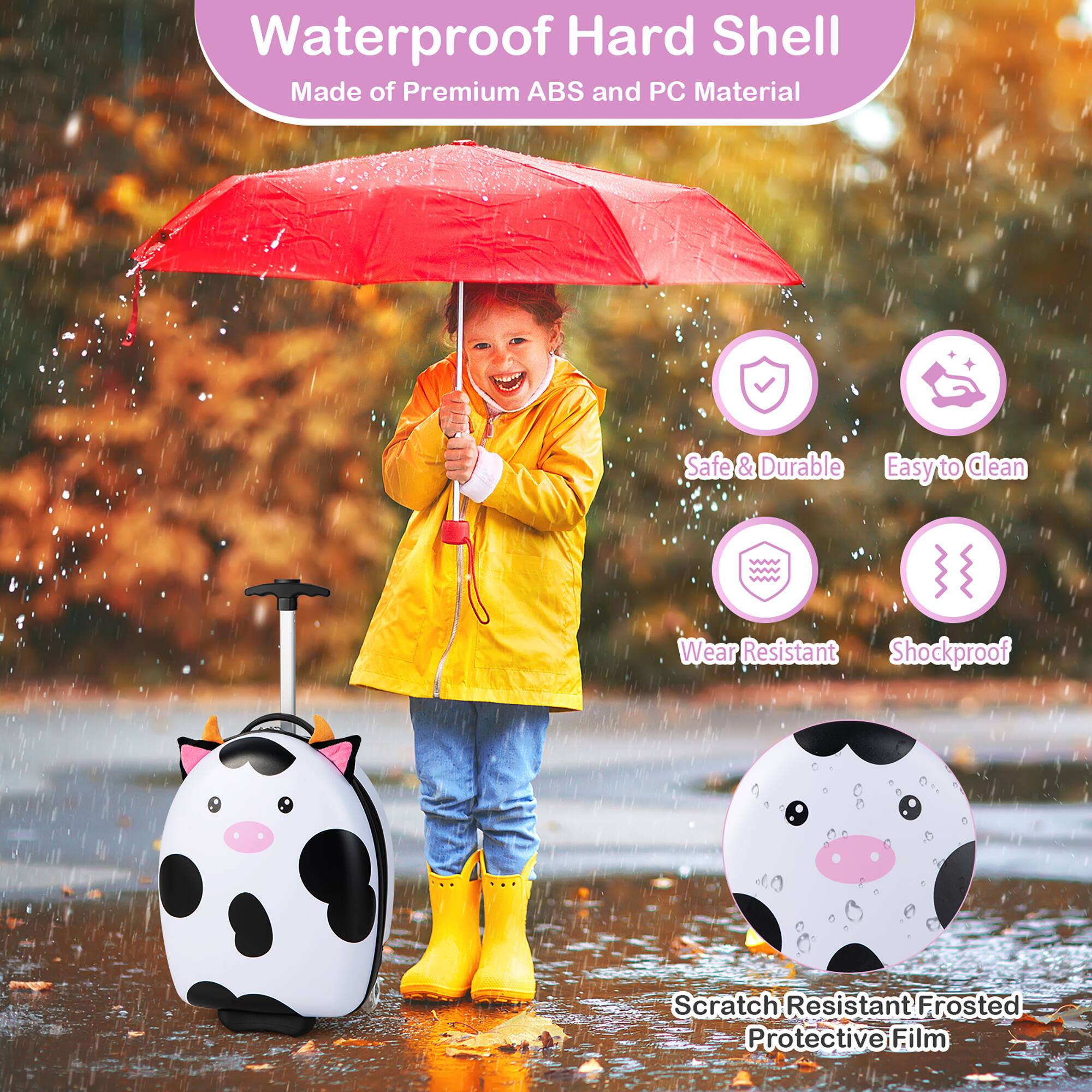 Waterproof Hard Shell Made of Premium ABS and PC Material Safe & Durable Easy to Clean Wear Resistant Shockproof Scratch Resistant Frosted Protective Film