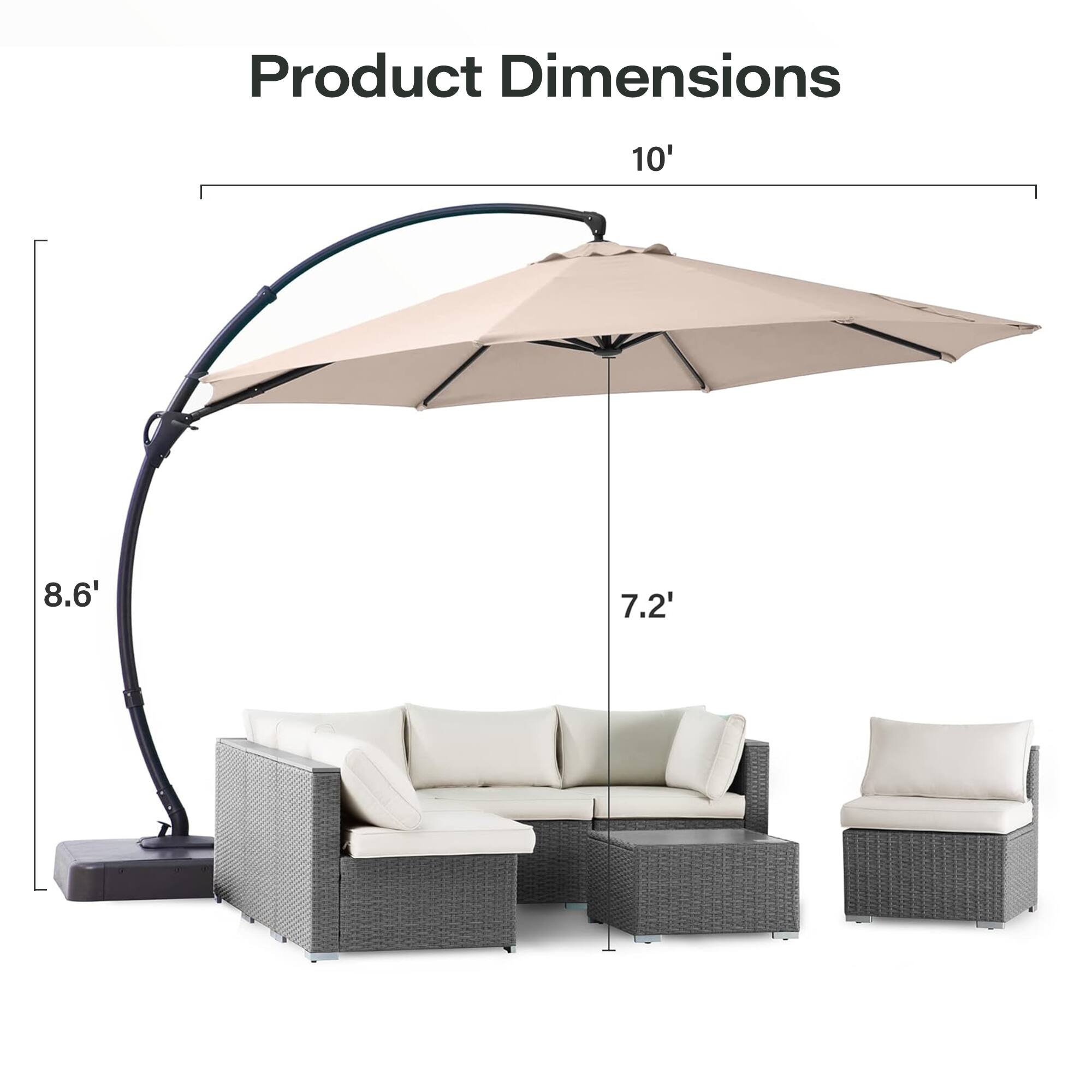Product Dimensions: 10' x 8.6' x 7.2'