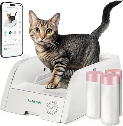 7.00 PM
Automatic Cat Litter Box
PurTek Light
LIFETIME WARRANTY
- Smart clean: on
- Deodorizer: on
- Empty: off
Excretion Time
Day
Month
- Auto
- Clean
- Deodorizer
- Empty
- 55%
- 0s
- 46g
- 4 lbs