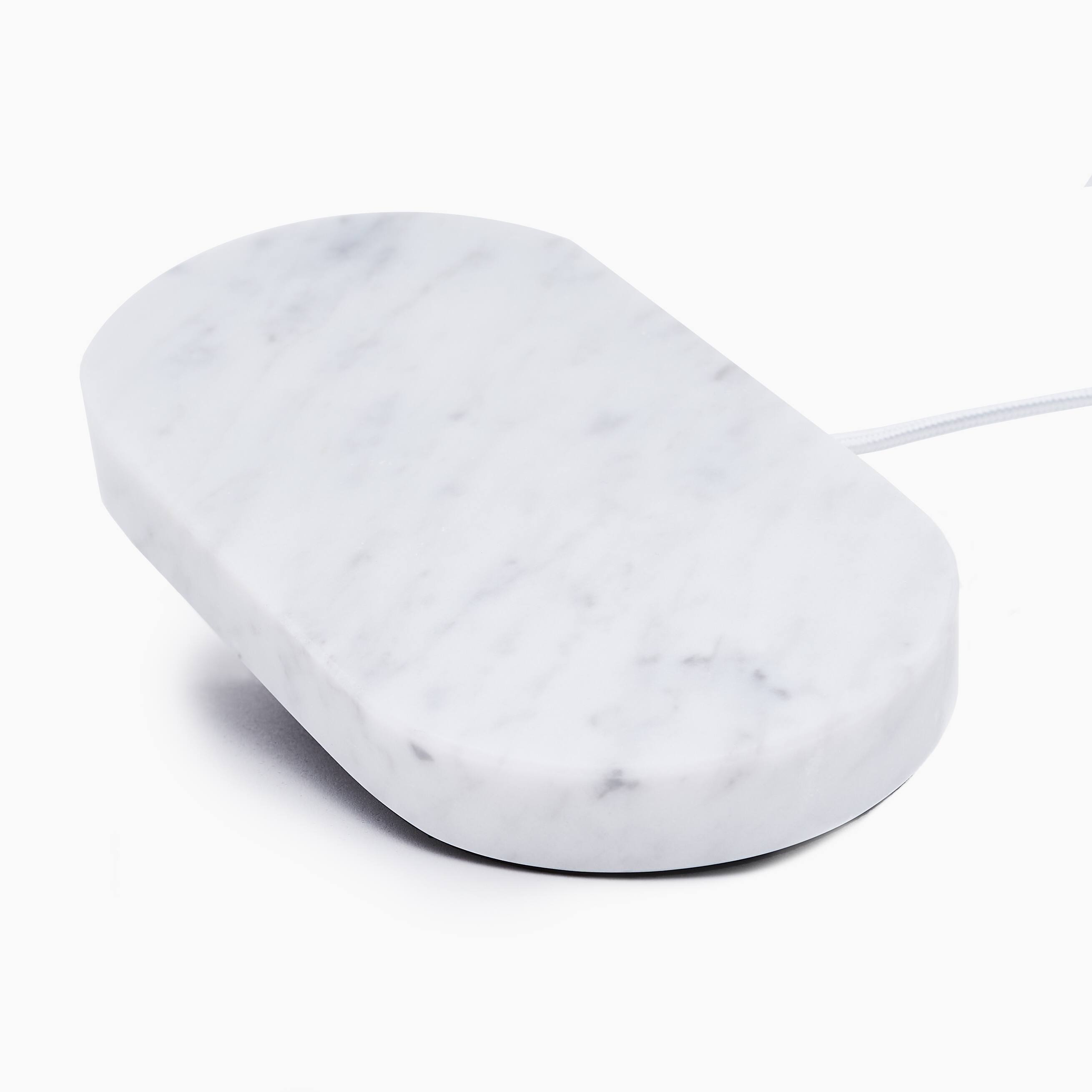 Alt View 1. Einova - Stone 10W Dual Wireless Charging Pad for Qi-enabled Devices - White Marble.