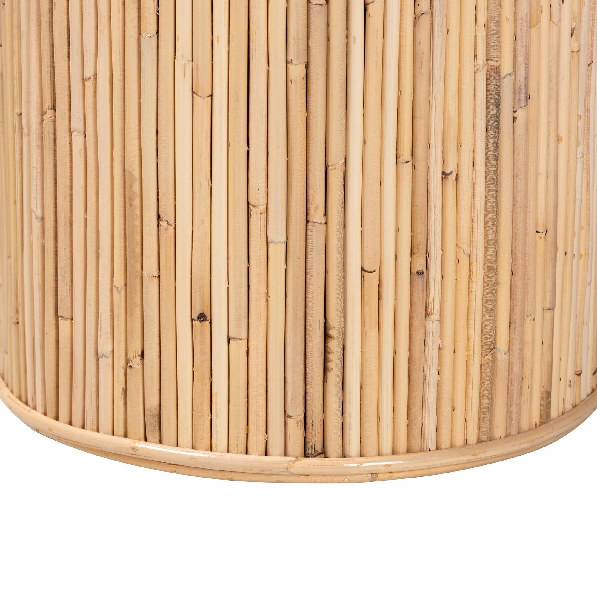 Alt View 1. bali & pari - Iryna Modern Bohemian Rattan Console Table - Light honey.