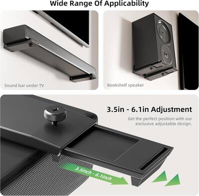 Schertz Universal Soundbar Mount Shelf for Samsung, LG, Sony, JBL