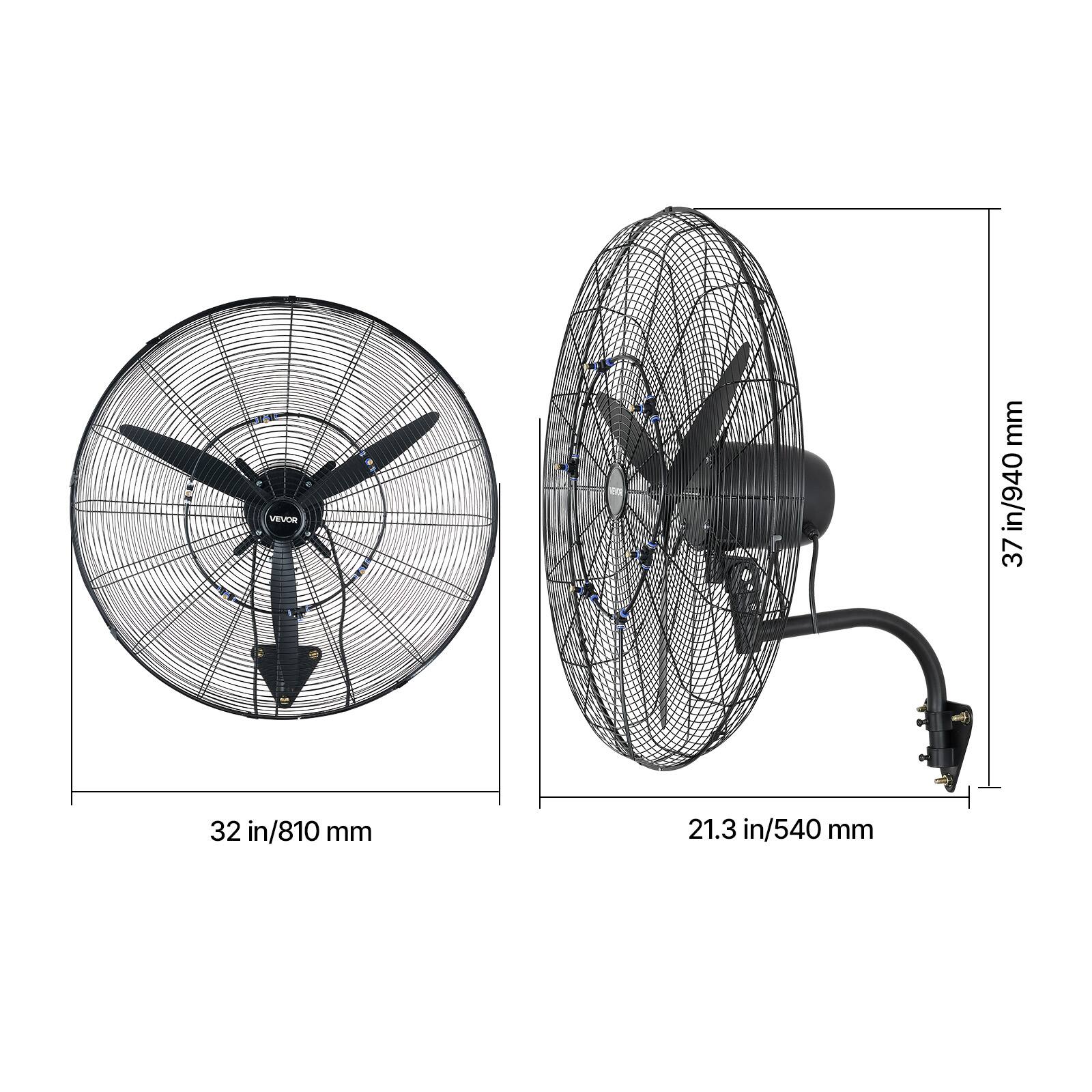 VEVOR  
37 in/940 mm  
32 in/810 mm  
21.3 in/540 mm