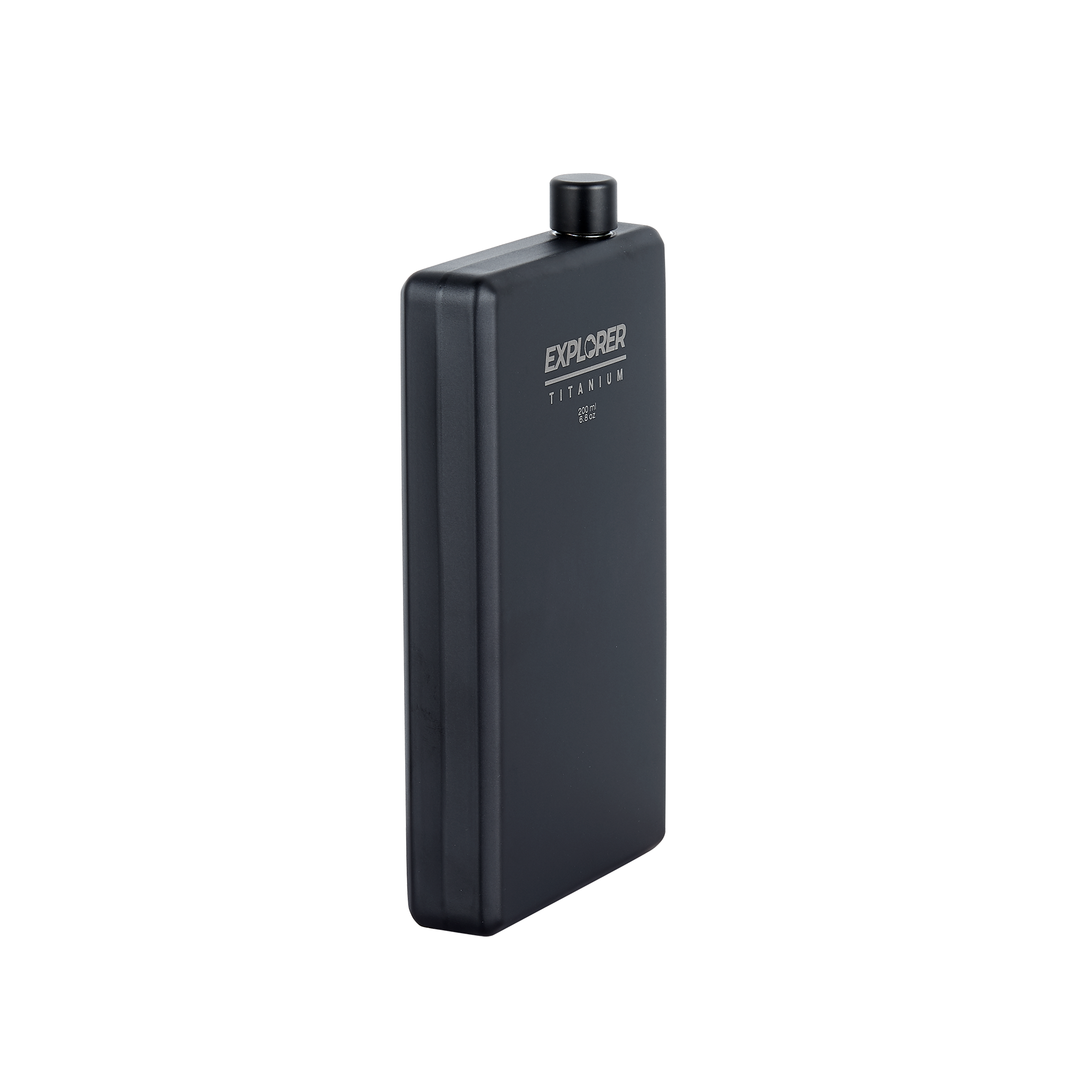 Explorer Bear - Black Titanium 200ml Camping Flask - Ultralight Outdoor Hiking Bottle