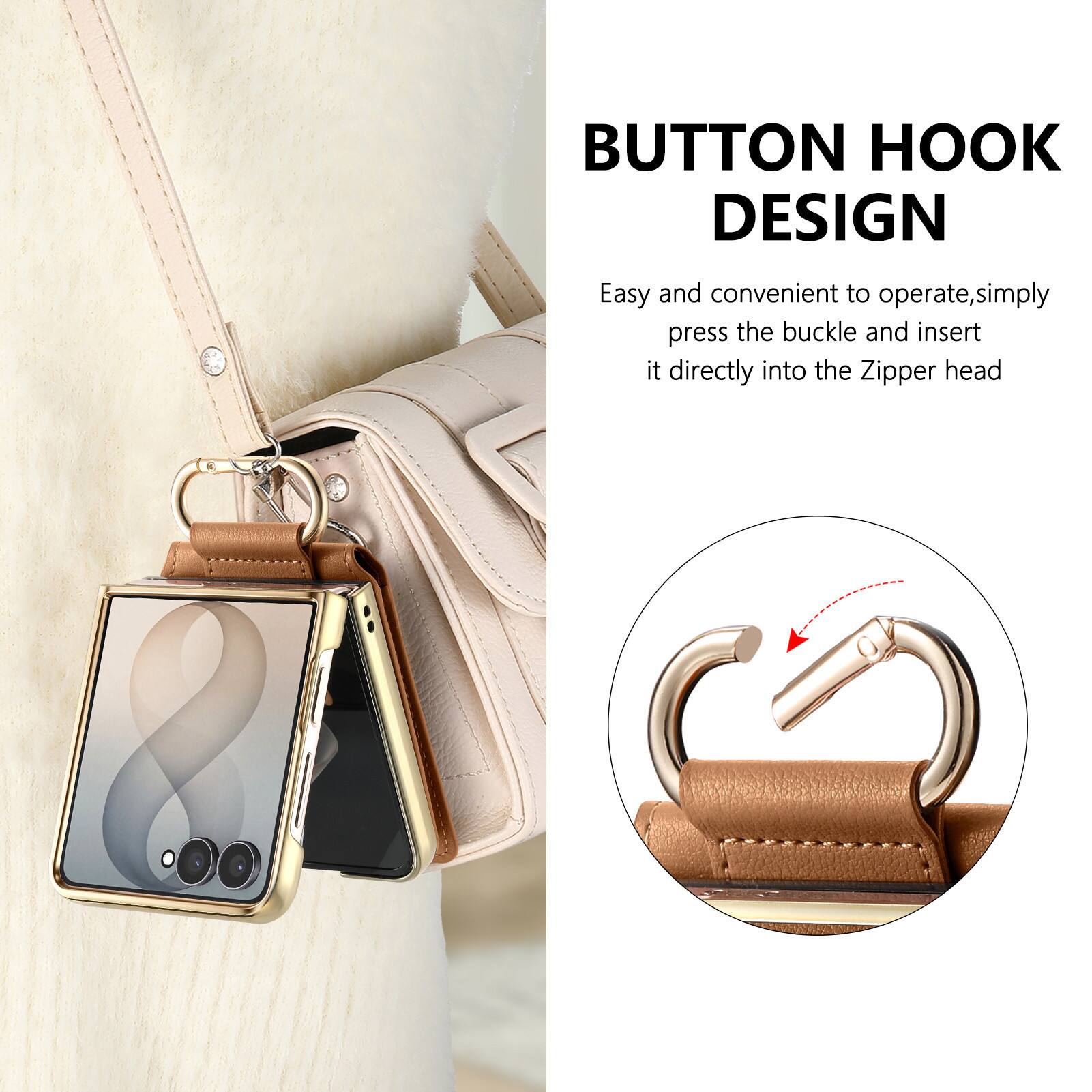BUTTON HOOK DESIGN

Easy and convenient to operate, simply press the buckle and insert it directly into the Zipper head
