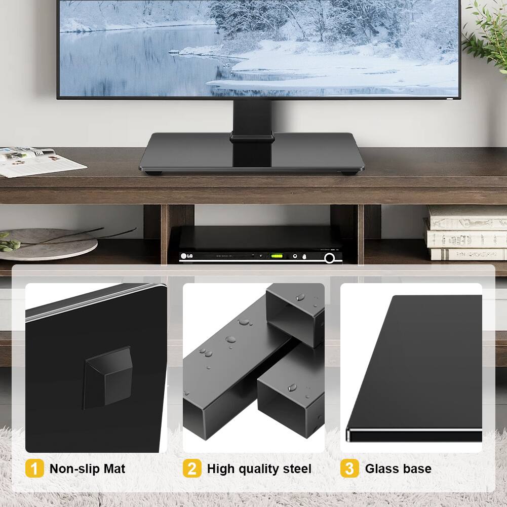 1. Non-slip Mat  
2. High quality steel  
3. Glass base