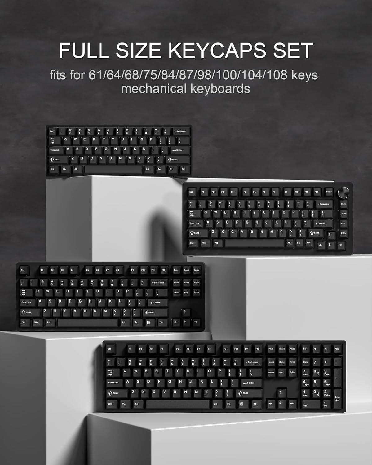 FULL SIZE KEYCAPS SET fits for 61/64/68/75/84/87/98/100/104/108 keys mechanical keyboards