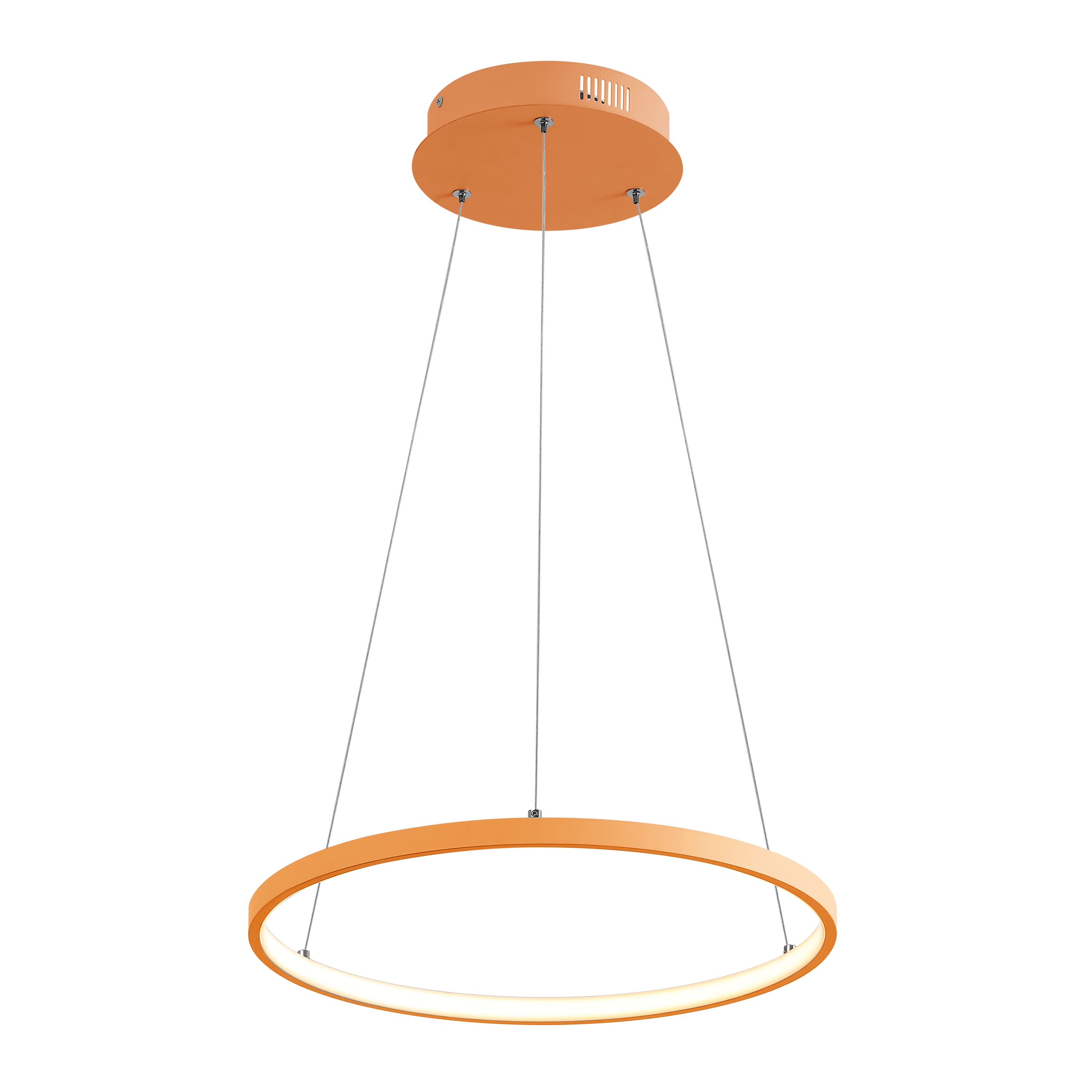 "Jonathan Y - Brice 15.75"" Modern Contemporary Metal Round Dimmable Integrated LED Pendant - Orange" price history on PriceWatchPro