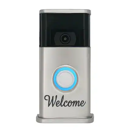 Front. Michael Healy - Welcome Video Doorbell Cover (Ring 2nd Gen) - Nickel Silver.