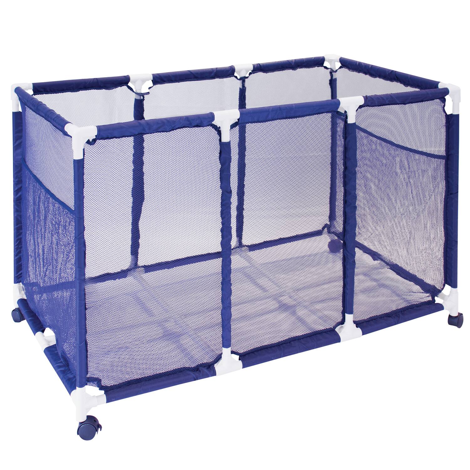 Front. Pool Bins - Pool Storage Mesh Rolling Organizer, Extra Large, 25" x 43" x 28", PB-K400.