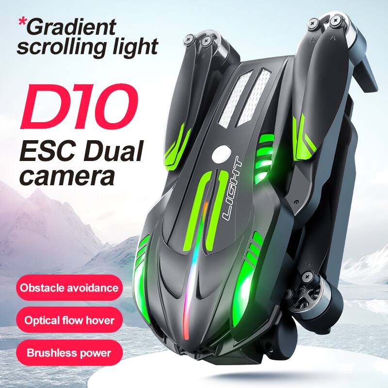 *Gradient scrolling light  
D10 ESC Dual camera  
LIGHT  
Obstacle avoidance  
Optical flow hover  
Brushless power