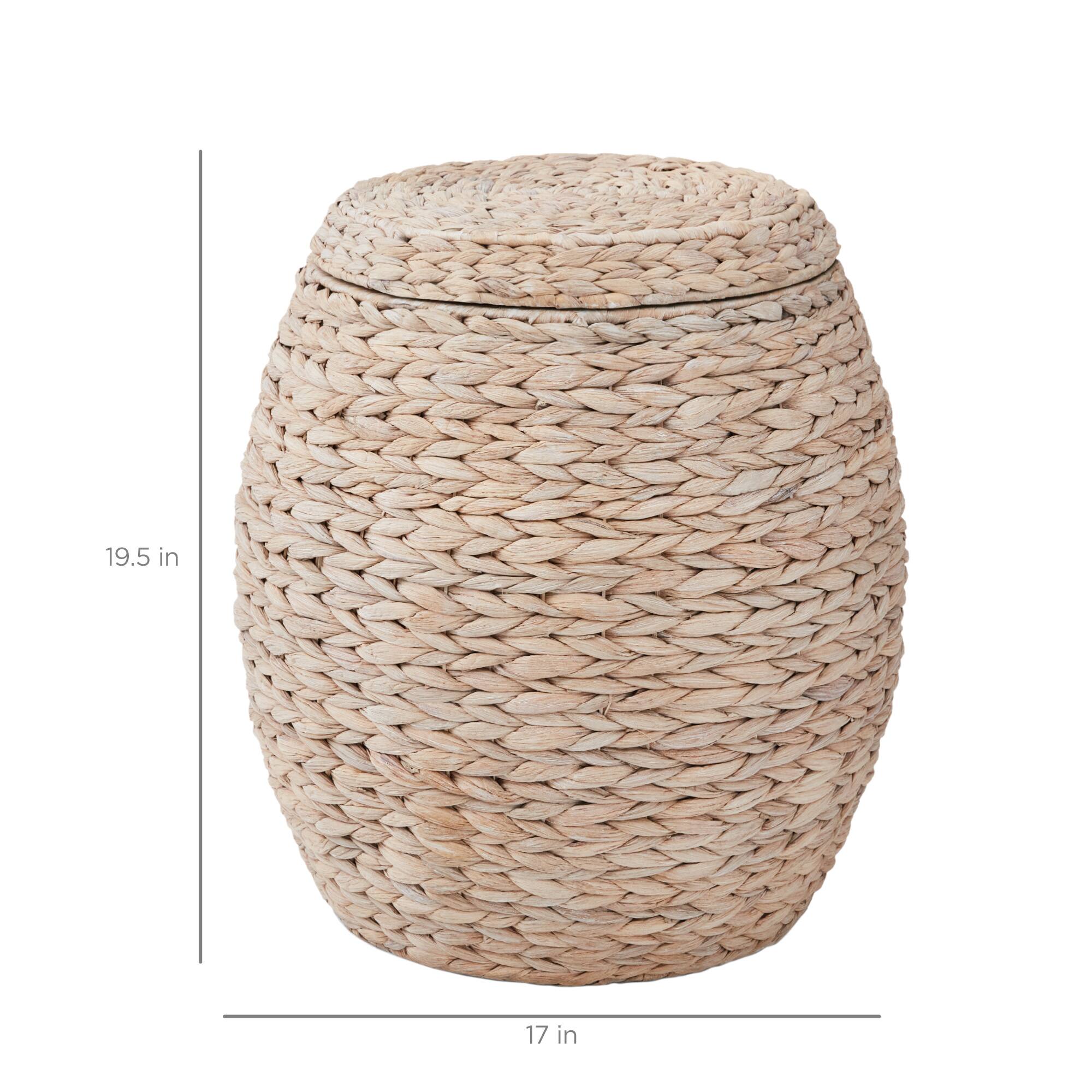 Alt View 1. Best Choice Products - Best Choice Products Vintage Multipurpose Hyacinth Storage Organizer Tote Basket w/ Lid - Whitewash - Whitewash.