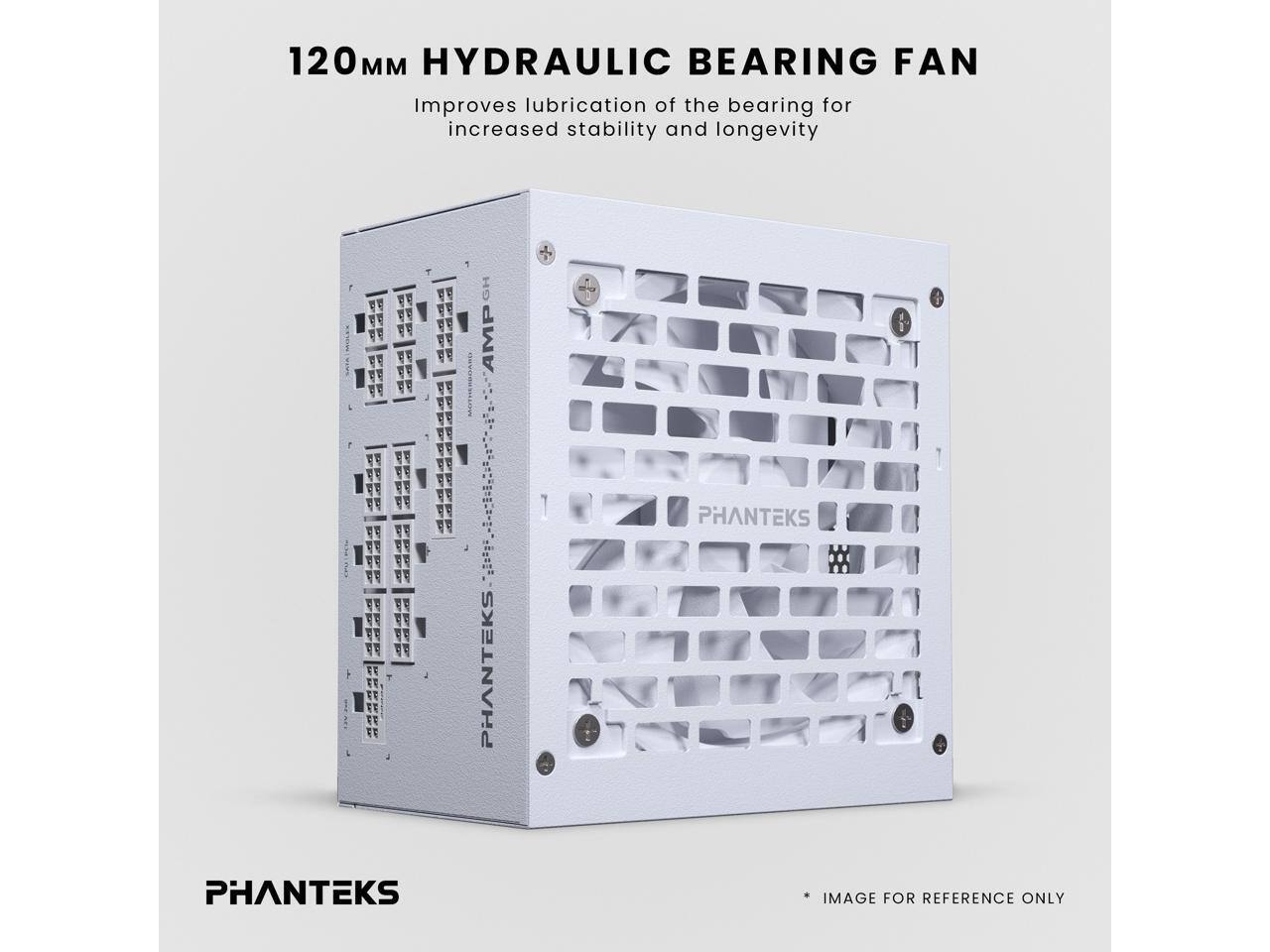 120MM HYDRAULIC BEARING FAN  
Improves lubrication of the bearing for increased stability and longevity  

PHANTEKS  
IMAGE FOR REFERENCE ONLY