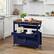 Alt View 6. Best Choice Products - Best Choice Products 36in Large Rolling Kitchen Island Cart, 2-Door Cabinet, Outlet, Hooks, & Wheels - Midnight Blue - Midnight Blue.