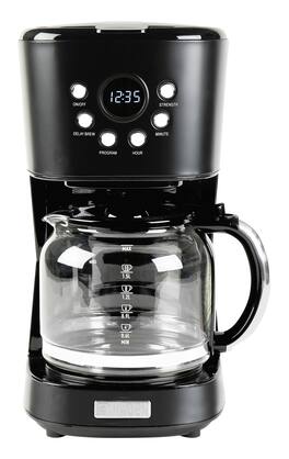 Haden - 12-Cup Programmable Coffee Maker with Strength Control and Timer - Black/Chrome