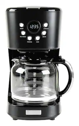 Front. Haden - 12-Cup Programmable Coffee Maker with Strength Control and Timer - Black and Chrome.