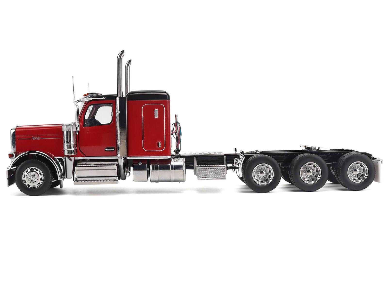 Alt View 1. Diecast Masters - Peterbilt 589 Tridem-Axle Legendary Package Truck Tractor with 58" Sleeper Legendary Red 1/32 Model by Diecast Masters.