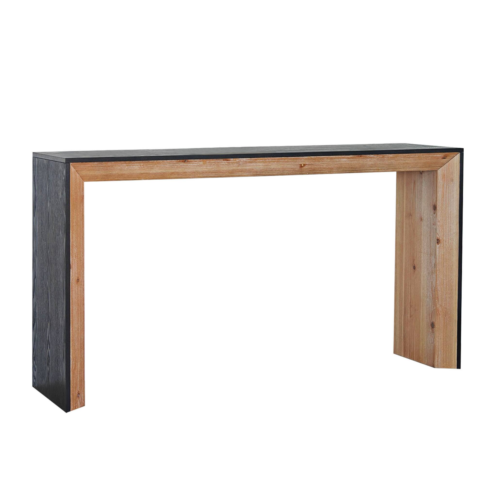 Left. GOODSILO - Modern Wood Console Table with Rustic Contemporary Design Ideal for Entryway or Sofa Placement - Black+Natural.